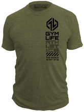 Load image into Gallery viewer, POWER UP VERT - Mens Athletic 52/48 Premium T-Shirt, Made of USA, Olive Heather