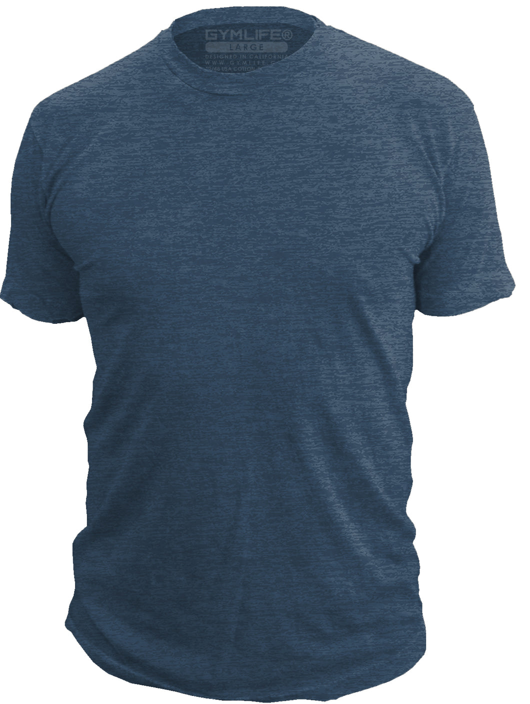 GYM LIFE - BLANK - Mens Athletic 52/48 Premium T-Shirt, Made of USA, Navy Blue Heather