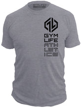 Load image into Gallery viewer, GYM LIFE - Power Line - Mens Athletic 52/48 Premium T-Shirt, Made of USA, Slate Gray
