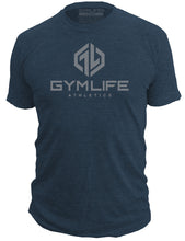 Load image into Gallery viewer, POWER UP - Mens Athletic 52/48 Premium T-Shirt, Made of USA, Navy Heather