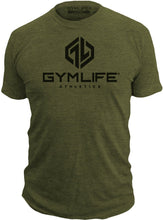 Load image into Gallery viewer, POWER UP - Mens Athletic 52/48 Premium T-Shirt, Made of USA, Olive Drab Green