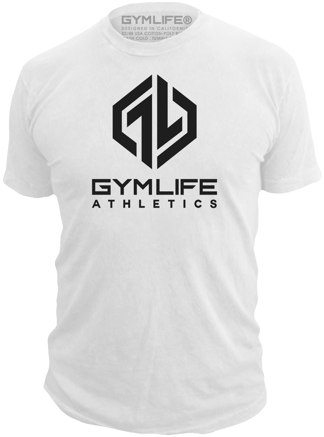 GYM LIFE - Nitron - Mens Athletic 52/48 Perfromance Workout T-Shirt, White