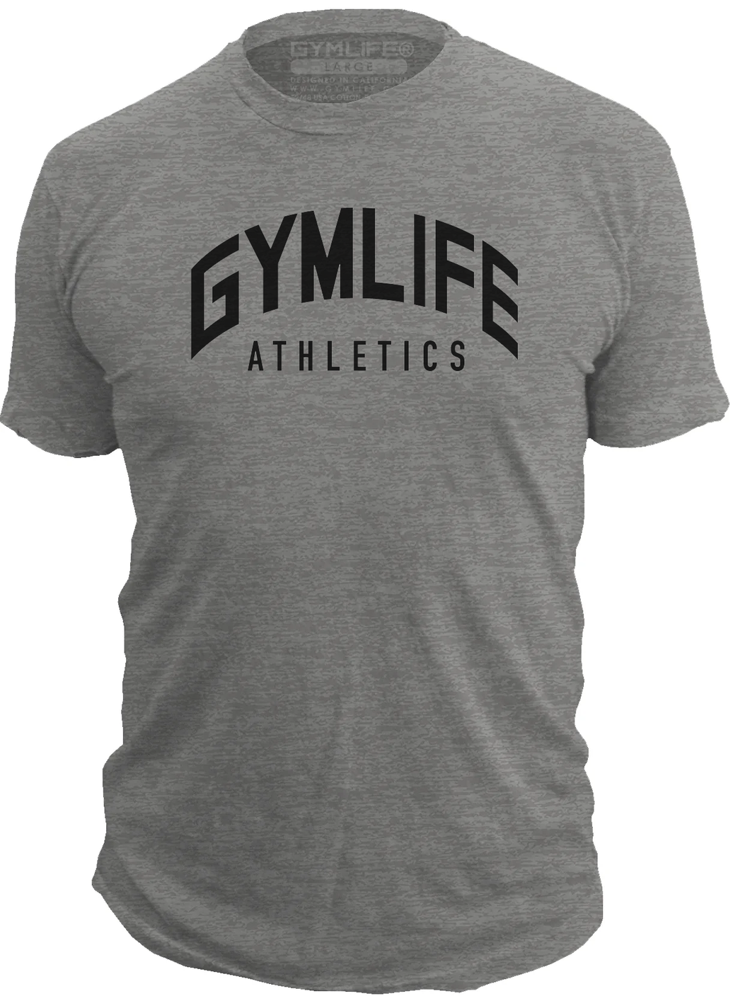 GYM LIFE - Archway - Mens Athletic 52/48 Premium T-Shirt, Made of USA, Slate Gray