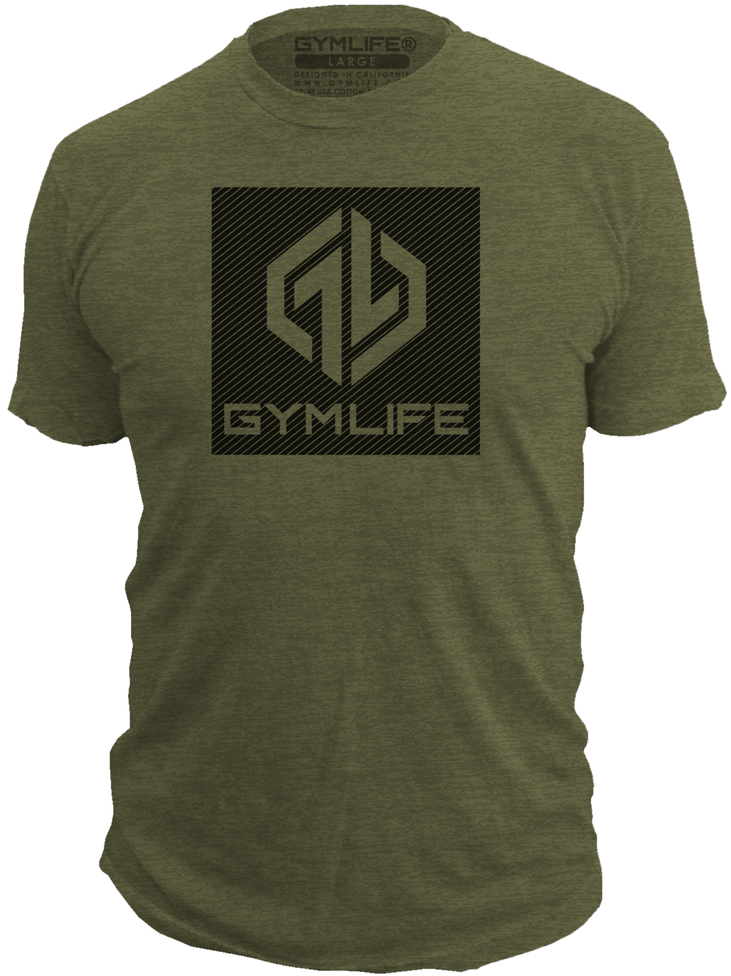 CROSS HATCH - Mens Athletic 52/48 Premium T-Shirt Olive Heather