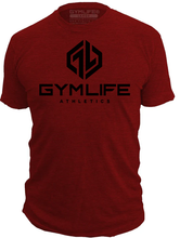 Load image into Gallery viewer, GYM LIFE - Power Up - Mens Athletic 52/48 Premium T-Shirt, Crimson Red
