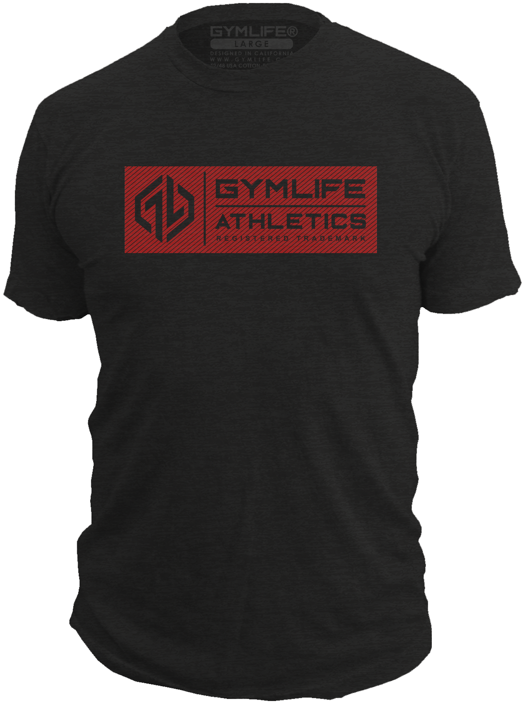 RED LABEL - Mens Athletic 52/48 Premium T-Shirt, Made of USA, Black