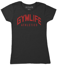 Load image into Gallery viewer, Gym Life Womens - Archway Red - 52/48 T-Shirt - Black
