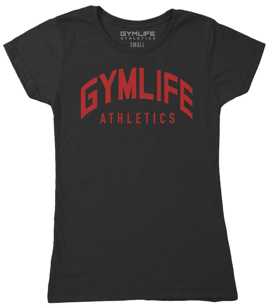 Gym Life Womens - Archway Red - 52/48 T-Shirt - Black