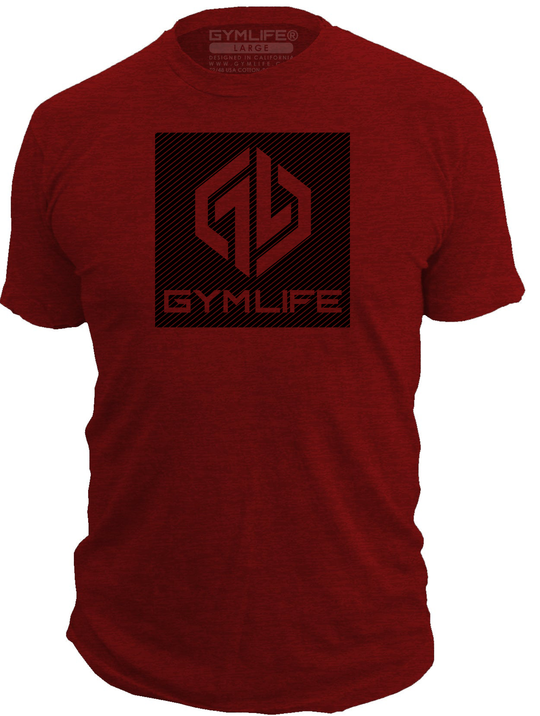 CROSS HATCH - Mens Athletic 52/48 Premium T-Shirt Crimson Red