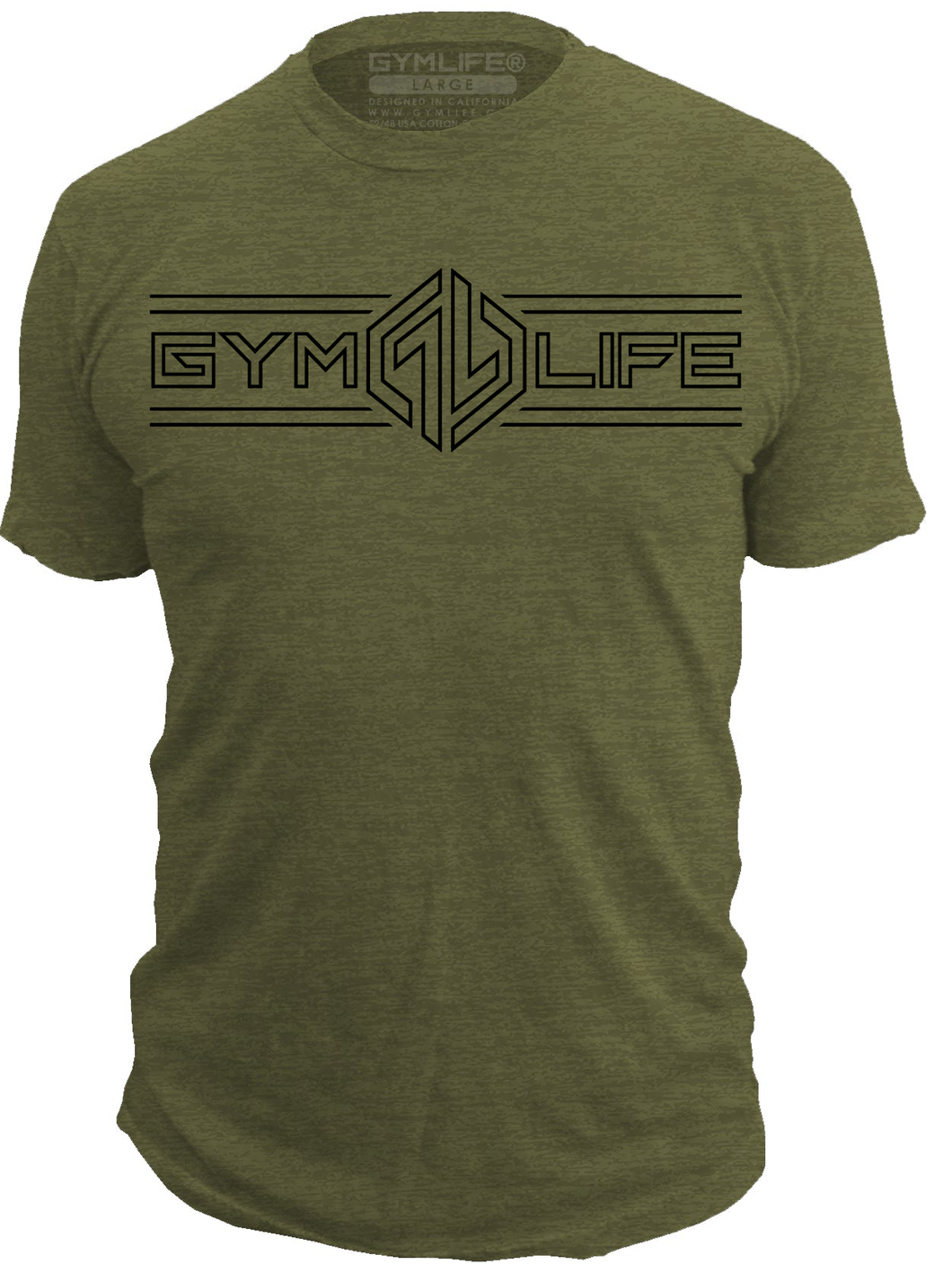 CIRCUIT - Mens Athletic 52/48 Performance Workout T-Shirt, Olive Heather