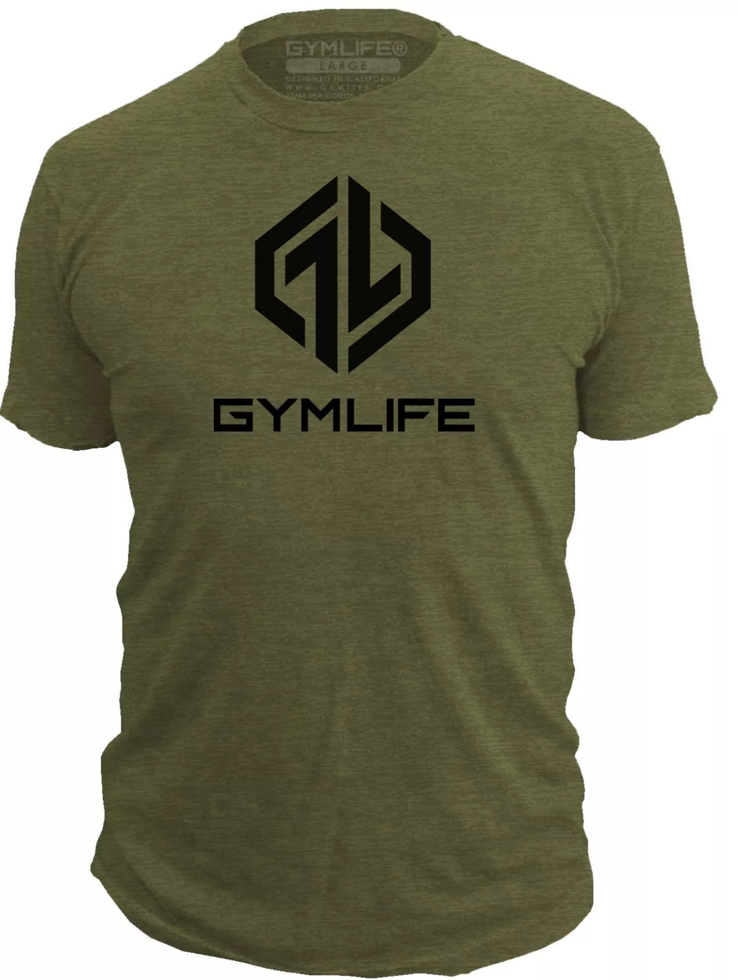 GYM LIFE - Nitron - Mens Athletic 52/48 Performance Workout T-Shirt, Olive