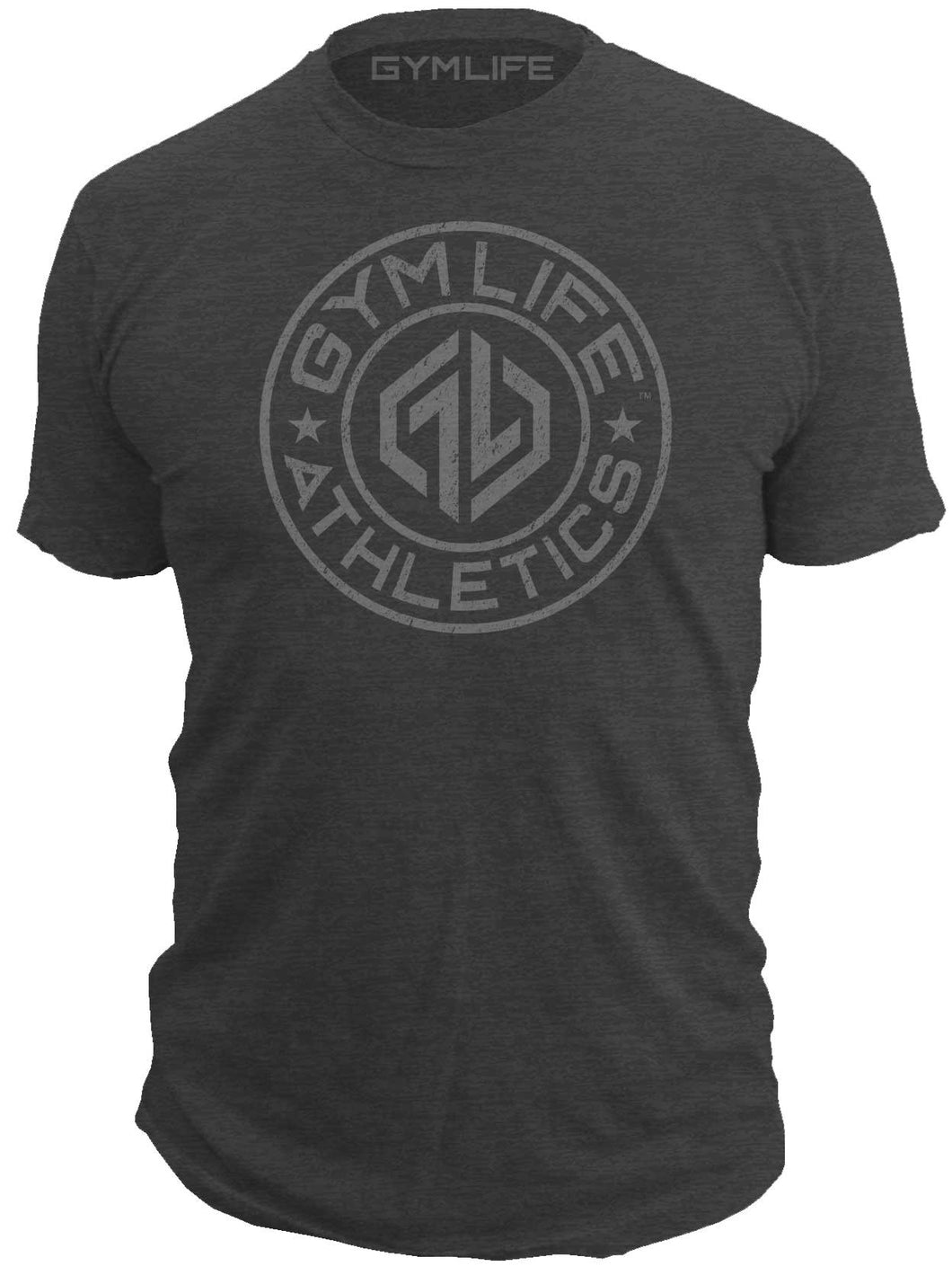 Gym Life® Mens - Circle Seal - 52/48 Athletic T-Shirt - Black