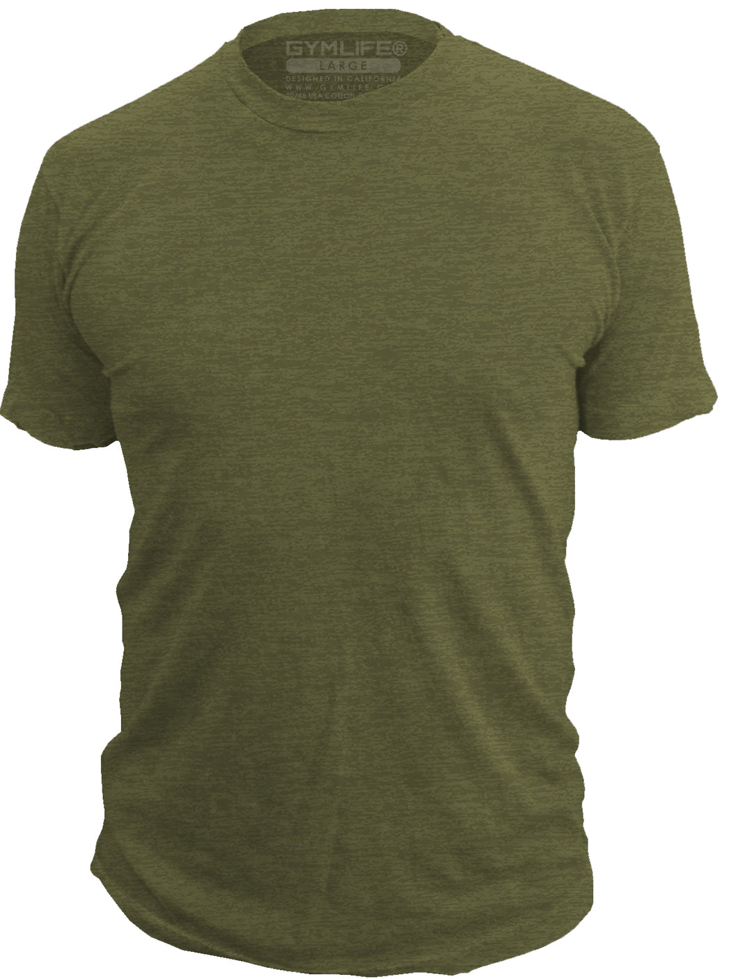 GYM LIFE - BLANK - Mens Athletic 52/48 Premium T-Shirt, Made of USA, Olive Heather