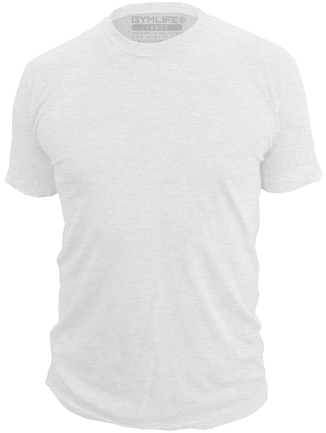 GYM LIFE - BLANK - Mens Athletic 52/48 Premium T-Shirt, Made of USA, White