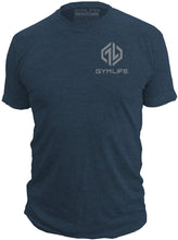 Load image into Gallery viewer, GYM LIFE - Power Up Icon - Mens Athletic 52/48 Premium T-Shirt, Made of USA, Navy Heather
