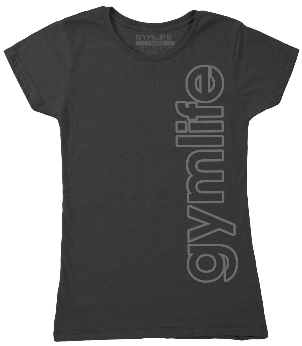 Gym Life® Womens - Stencil - 52/48 T-Shirt - Black