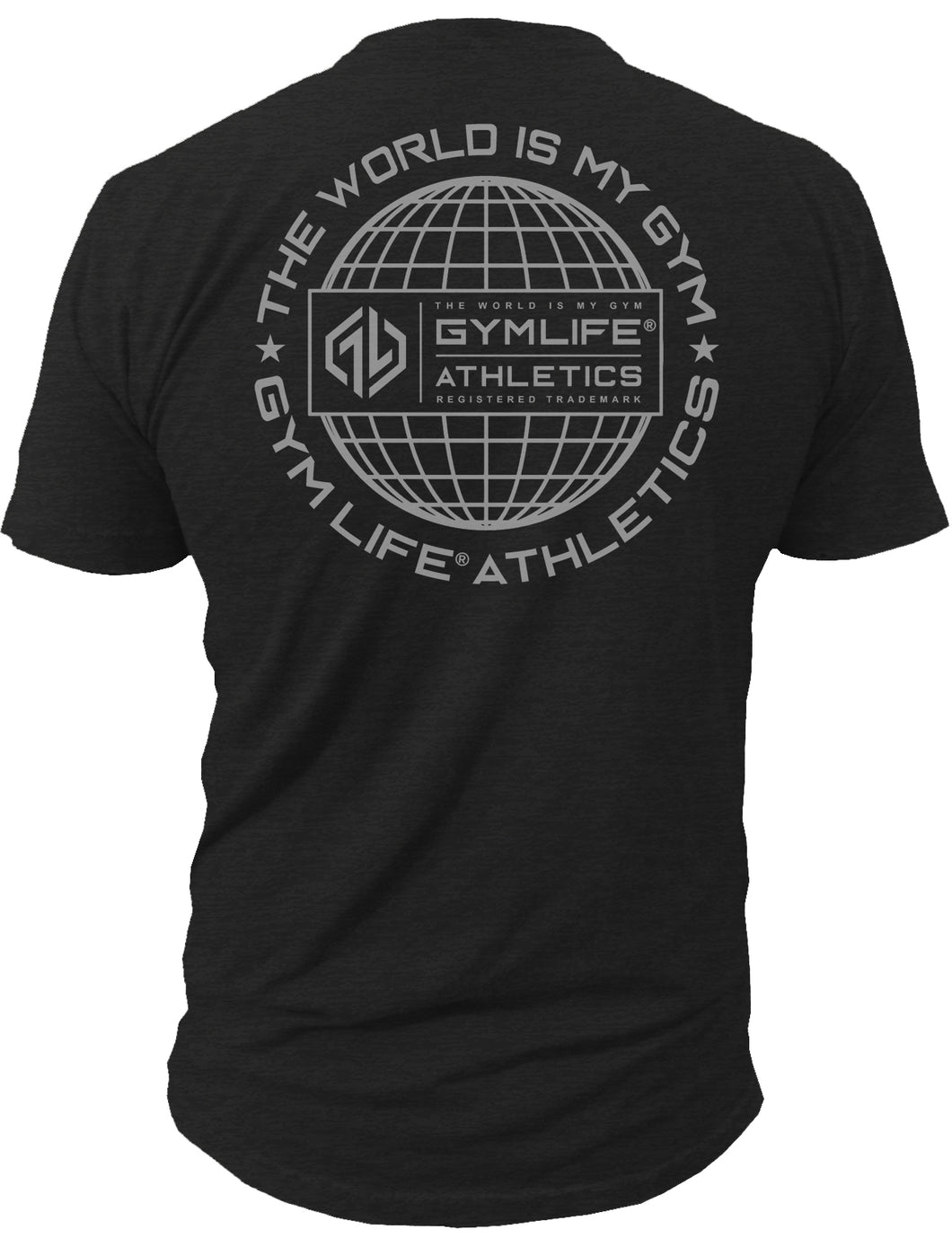 GYM LIFE - World Supply - Mens Athletic 52/48 Premium T-Shirt, Made of USA, Black